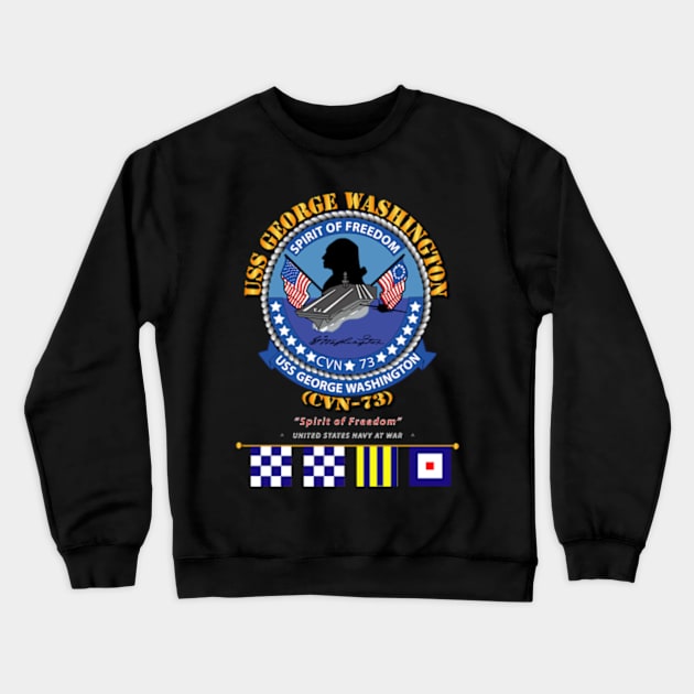 USS George Washington w Signal Flags Crewneck Sweatshirt by twix123844